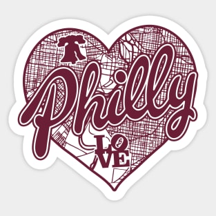 Philly City Street Map Liberty Bell Love Philadelphia PA Brotherly Love Sticker